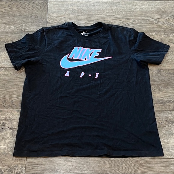 Vintage Nike Air Force 1 AF1 T-Shirt Black Blue Pink Size Adult XL - Picture 2 of 5